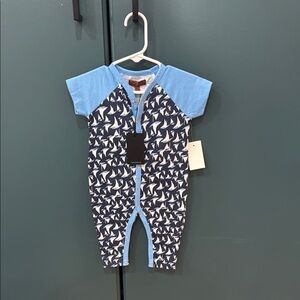 7 For All Mankind Blue and Navy Sailboat Romper